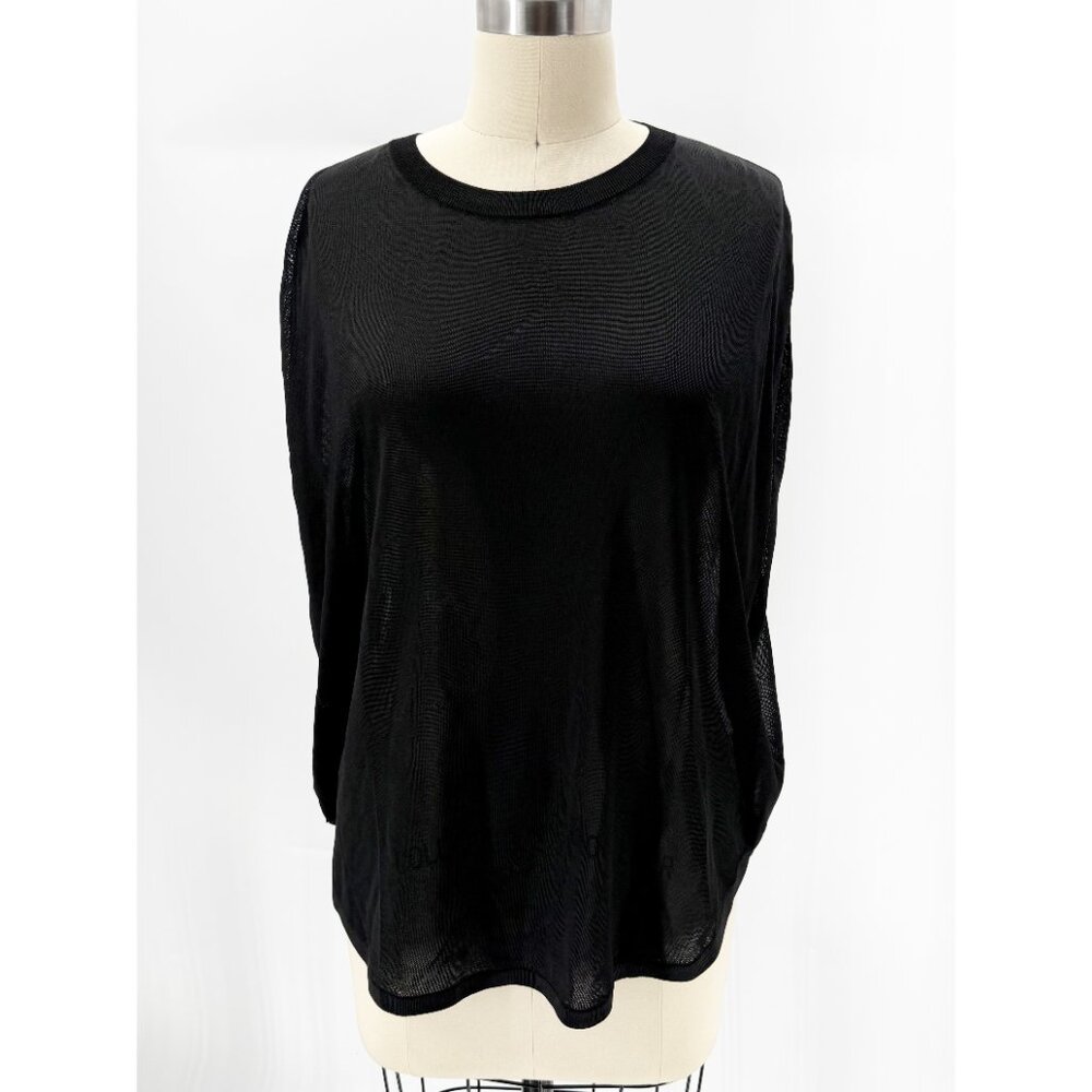 COS Sleeveless Semi-Sheer Stretch Black Cocoon Top
